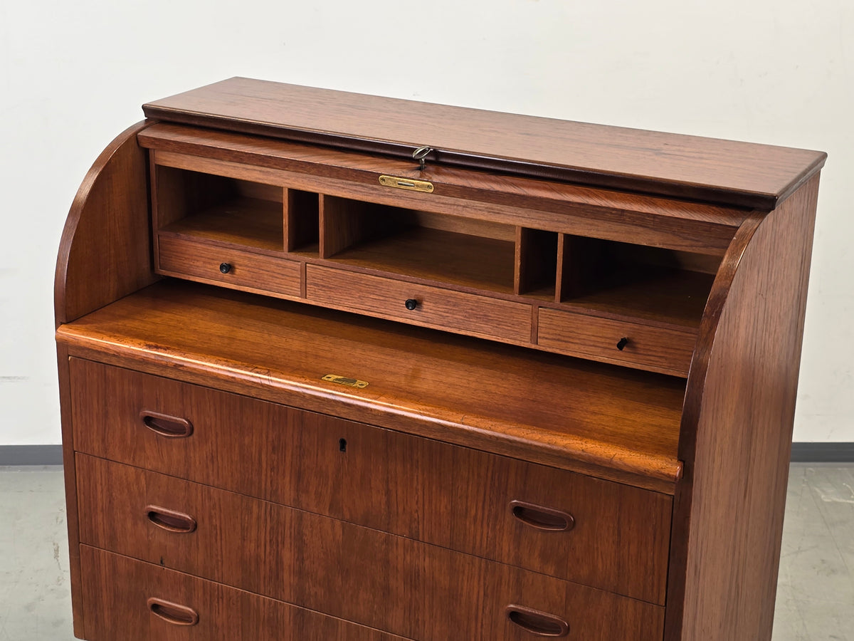 ROYAL BOARD Teak Sekretär Mid Century Rollschreibtisch Kommode 60s
