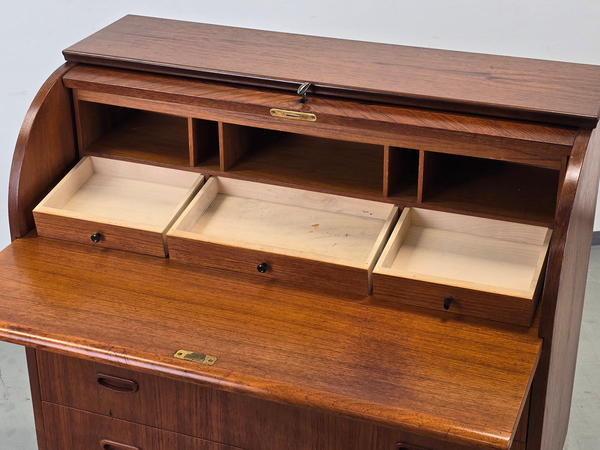 ROYAL BOARD Teak Sekretär Mid Century Rollschreibtisch Kommode 60s