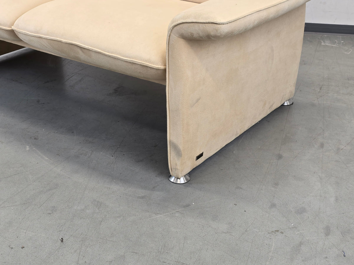 LAAUSER SOFA Vintage Sessel Samt Mid-Century 70er 80er Zweisitzer Beige Design