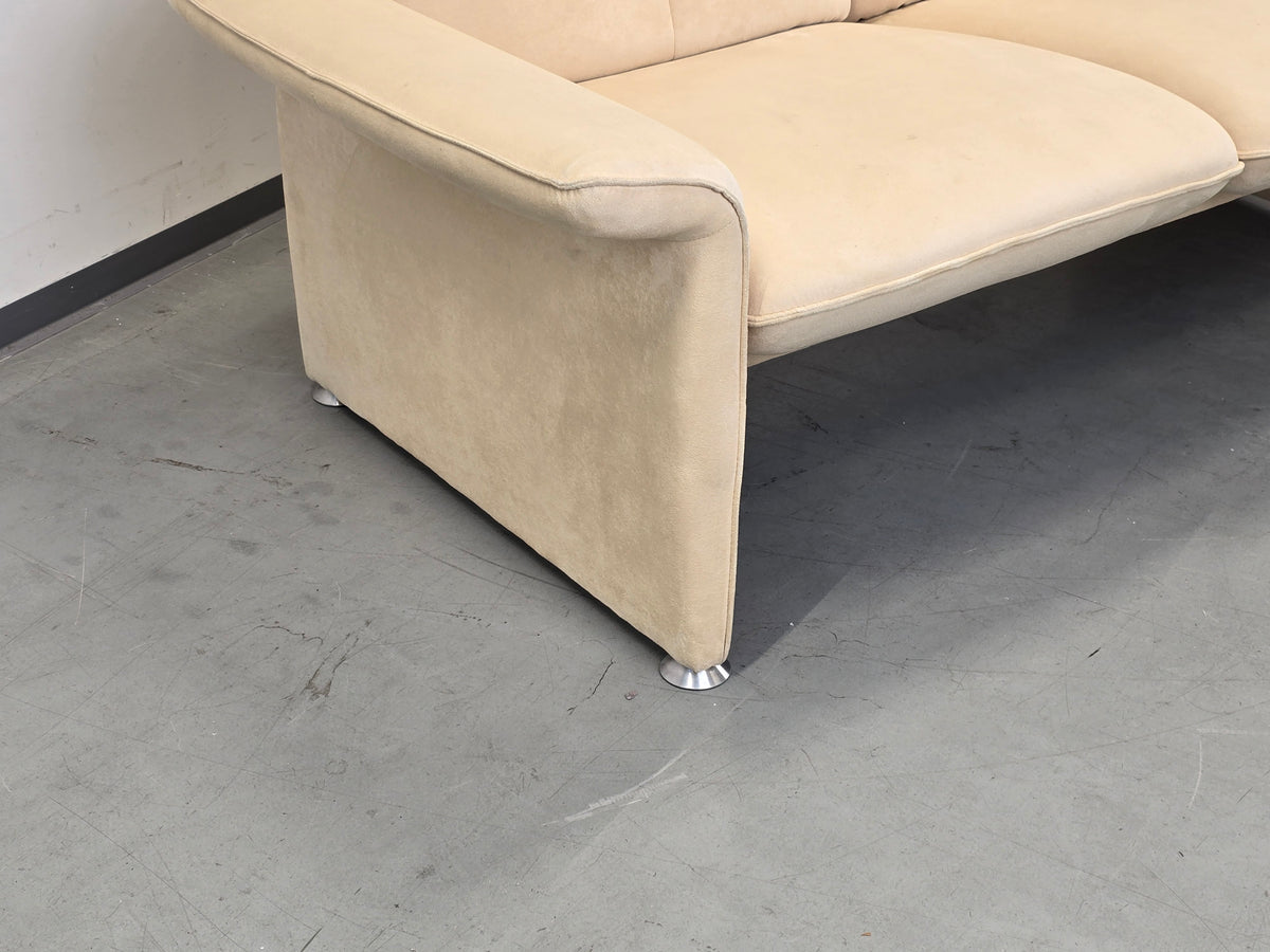LAAUSER SOFA Vintage Sessel Samt Mid-Century 70er 80er Zweisitzer Beige Design