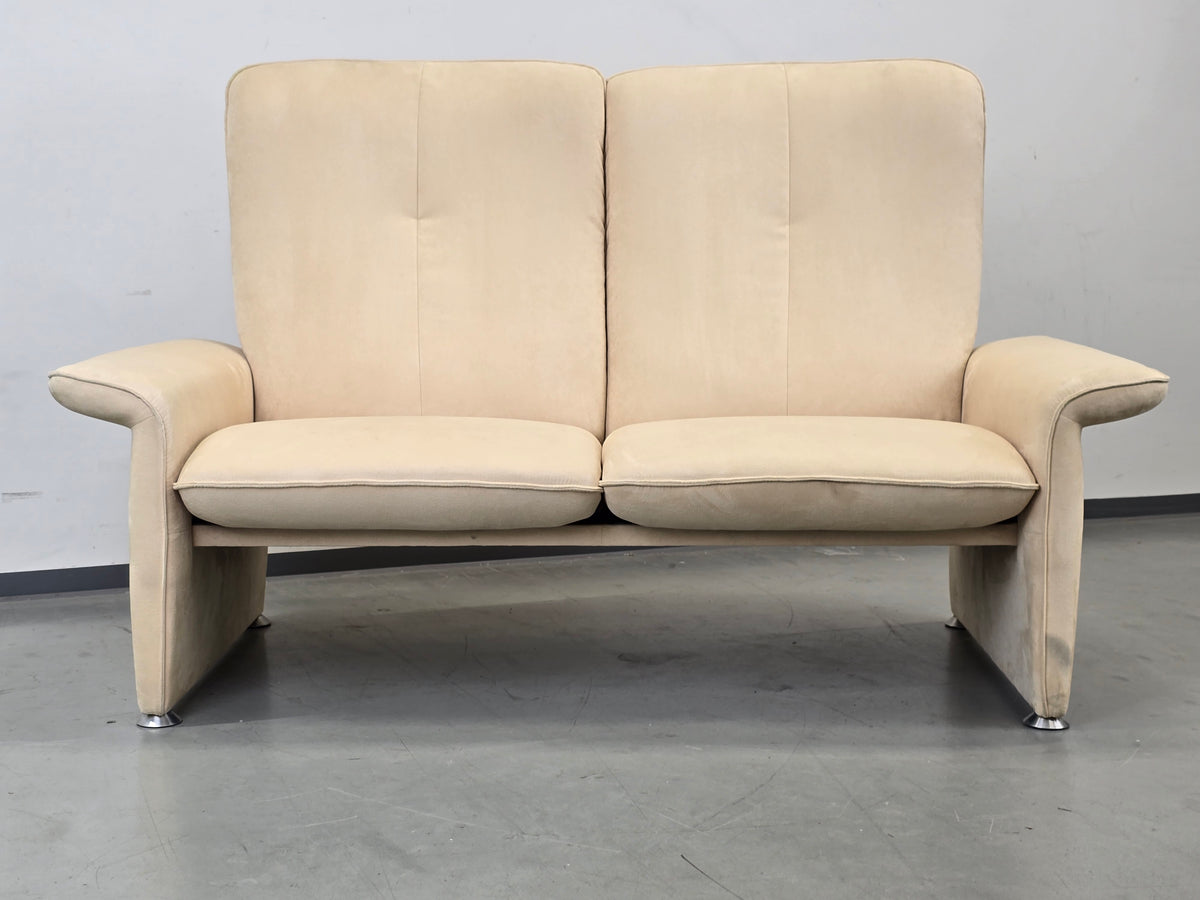 LAAUSER SOFA Vintage Sessel Samt Mid-Century 70er 80er Zweisitzer Beige Design