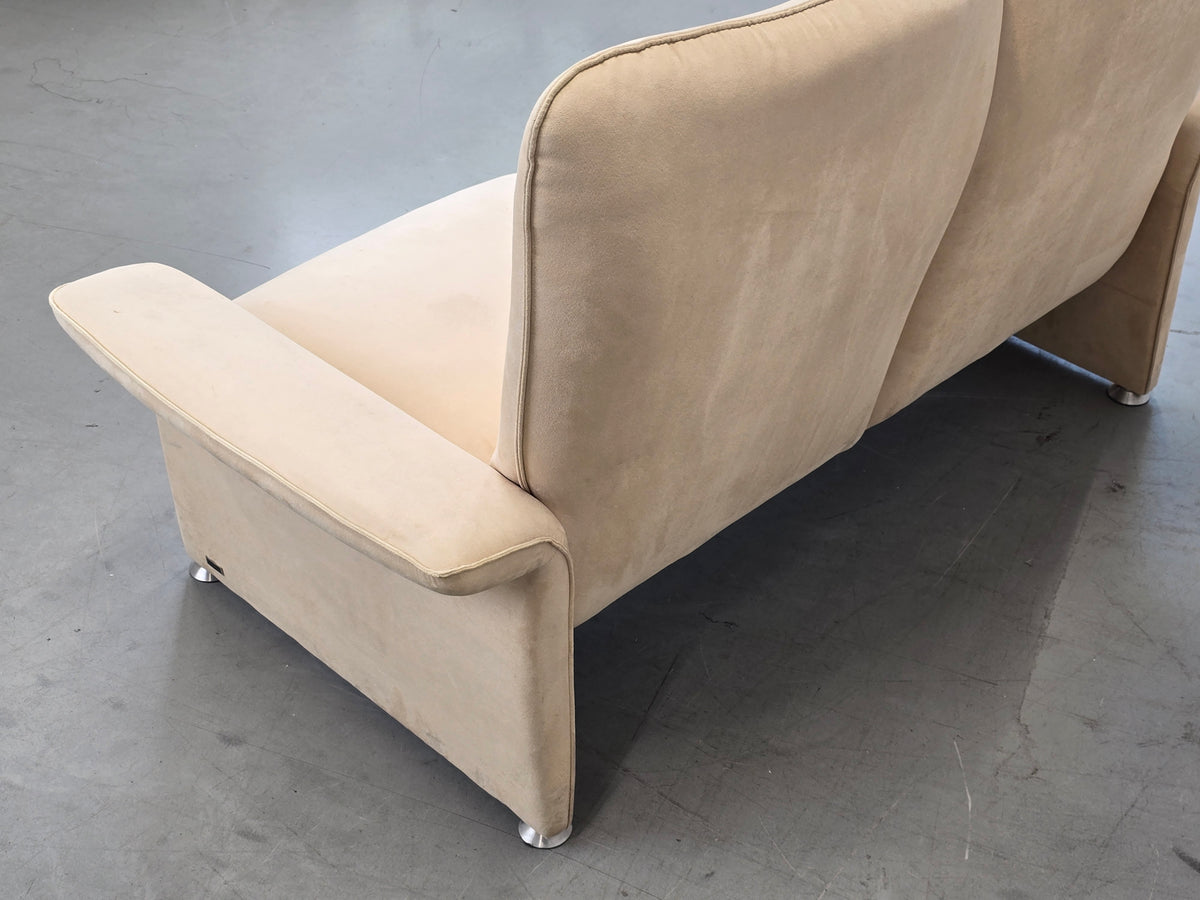 LAAUSER SOFA Vintage Sessel Samt Mid-Century 70er 80er Zweisitzer Beige Design
