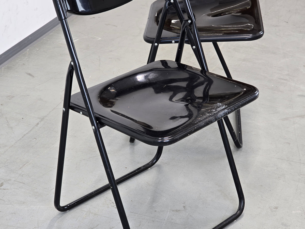 VINTAGE KLAPPSTUHL Stuhl Schwarz Space Age Mid Century Retro 70er 80er