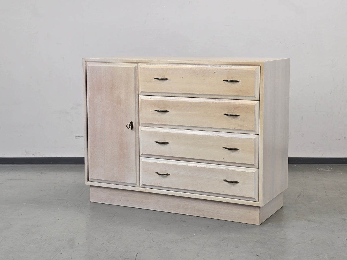 VINTAGE SIDEBOARD Kommode Holz Weiß Mid Century Eiche Anrichte