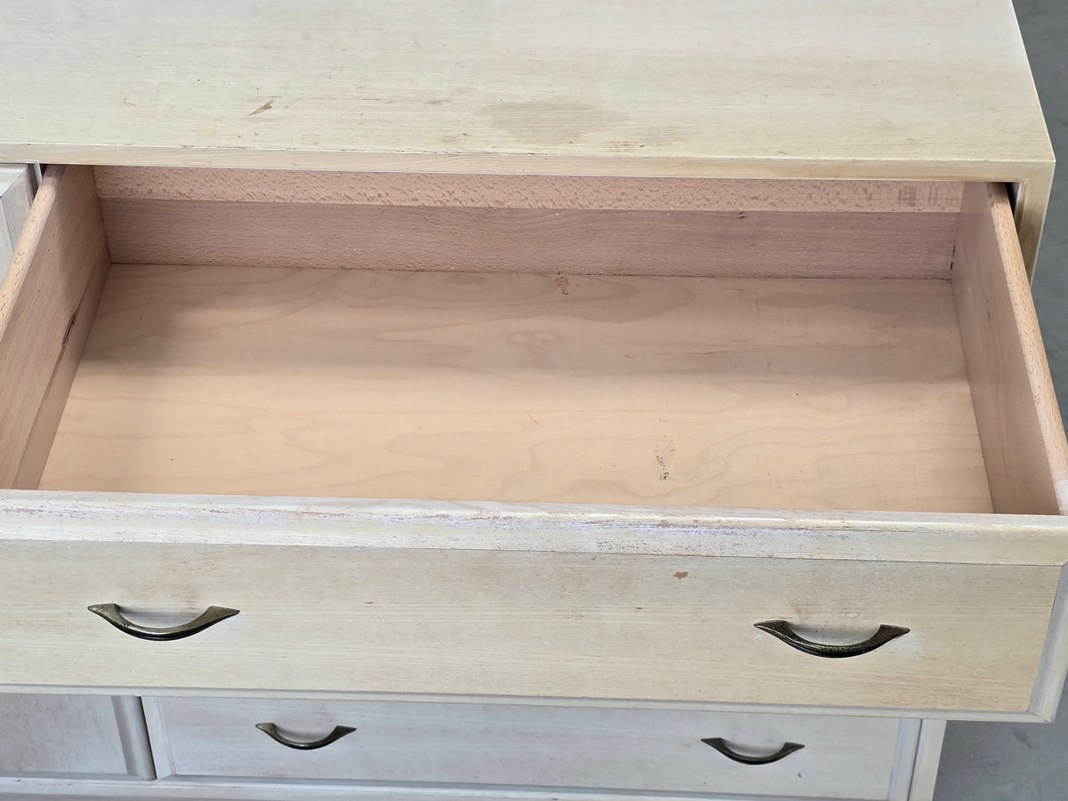 VINTAGE SIDEBOARD Kommode Holz Weiß Mid Century Eiche Anrichte