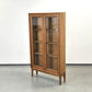 VINTAGE VITRINE Eiche Bleiglas Art Déco Schrank Bücherregal