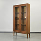 VINTAGE VITRINE Eiche Bleiglas Art Déco Schrank Bücherregal
