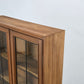 VINTAGE VITRINE Eiche Bleiglas Art Déco Schrank Bücherregal
