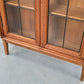 VINTAGE VITRINE Eiche Bleiglas Art Déco Schrank Bücherregal