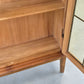 VINTAGE VITRINE Eiche Bleiglas Art Déco Schrank Bücherregal