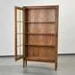 VINTAGE VITRINE Eiche Bleiglas Art Déco Schrank Bücherregal