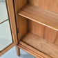 VINTAGE VITRINE Eiche Bleiglas Art Déco Schrank Bücherregal