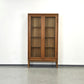 VINTAGE VITRINE Eiche Bleiglas Art Déco Schrank Bücherregal