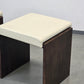 VINTAGE HOCKER Mid Century Brutalist Leder Holz Beistelltisch 60s 70s
