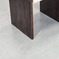 VINTAGE HOCKER Mid Century Brutalist Leder Holz Beistelltisch 60s 70s