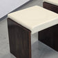 VINTAGE HOCKER Mid Century Brutalist Leder Holz Beistelltisch 60s 70s