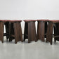 BARHOCKER VINTAGE Brutalismus Leder Holz Hocker Barstuhl Design Stuhl