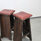 BARHOCKER VINTAGE Brutalismus Leder Holz Hocker Barstuhl Design Stuhl
