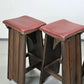 BARHOCKER VINTAGE Brutalismus Leder Holz Hocker Barstuhl Design Stuhl