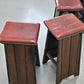 BARHOCKER VINTAGE Brutalismus Leder Holz Hocker Barstuhl Design Stuhl