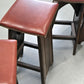 BARHOCKER VINTAGE Brutalismus Leder Holz Hocker Barstuhl Design Stuhl