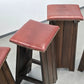 BARHOCKER VINTAGE Brutalismus Leder Holz Hocker Barstuhl Design Stuhl