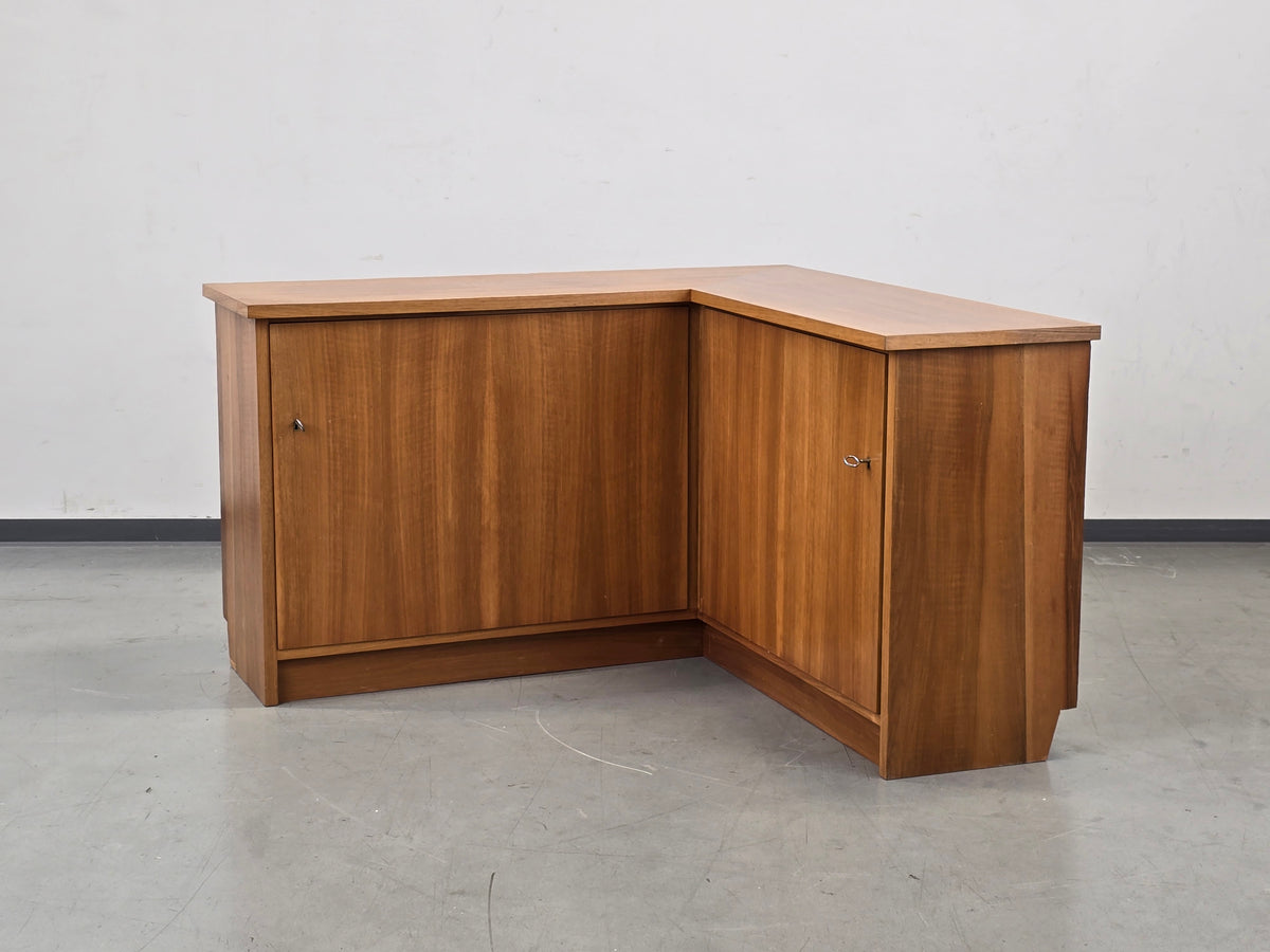 MID CENTURY Eckschrank Nussbaum Sideboard Vintage Credenza Anrichte 60s