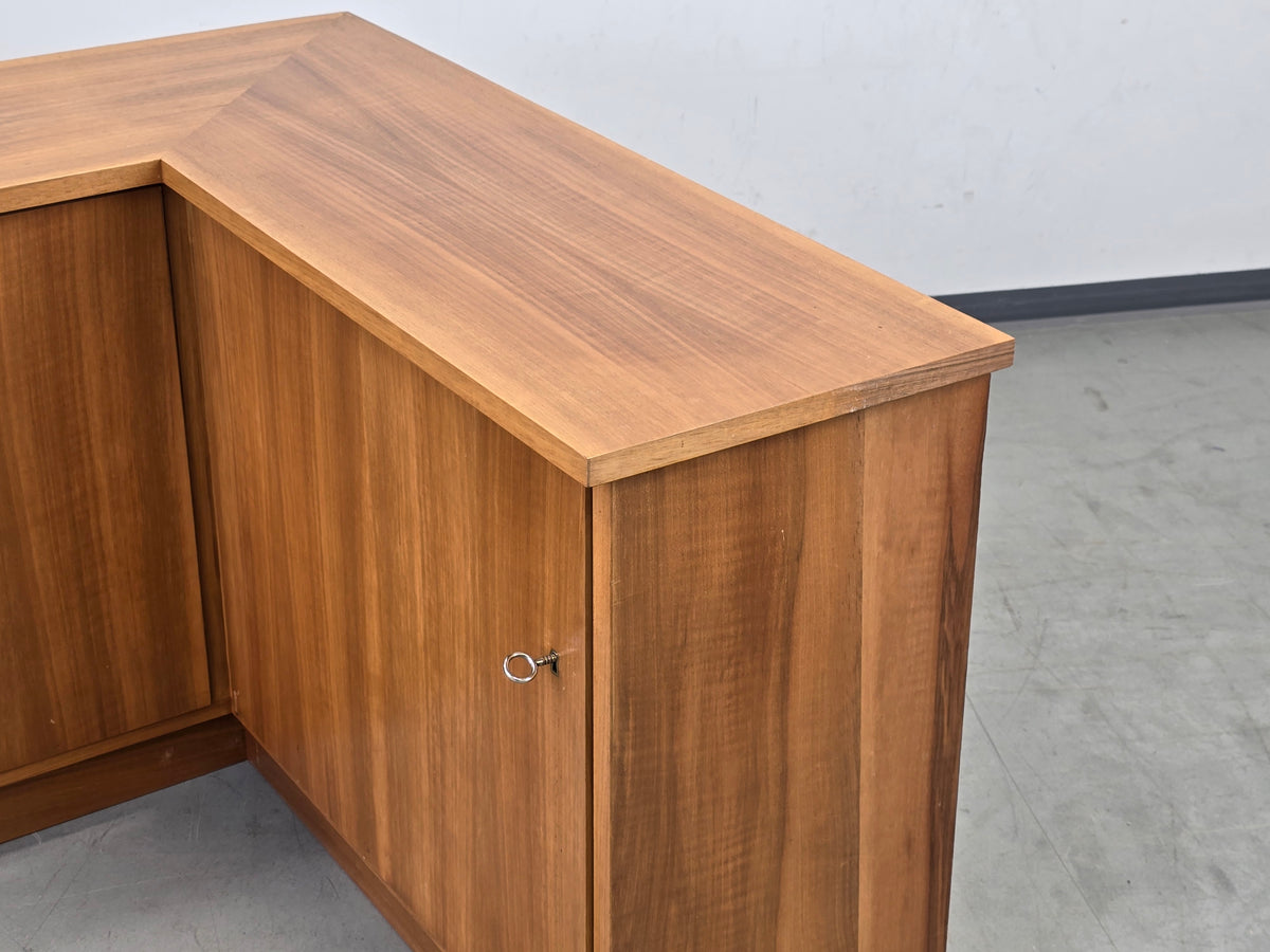 MID CENTURY Eckschrank Nussbaum Sideboard Vintage Credenza Anrichte 60s