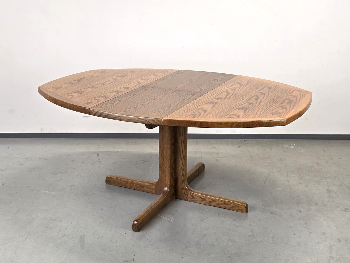 EICHE ESSTISCH Ausziehtisch Mid Century Vintage 70er Säulenfuß Oval