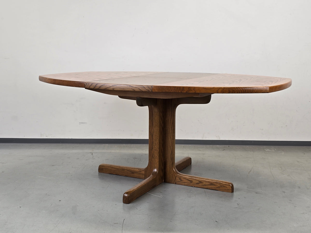 EICHE ESSTISCH Ausziehtisch Mid Century Vintage 70er Säulenfuß Oval