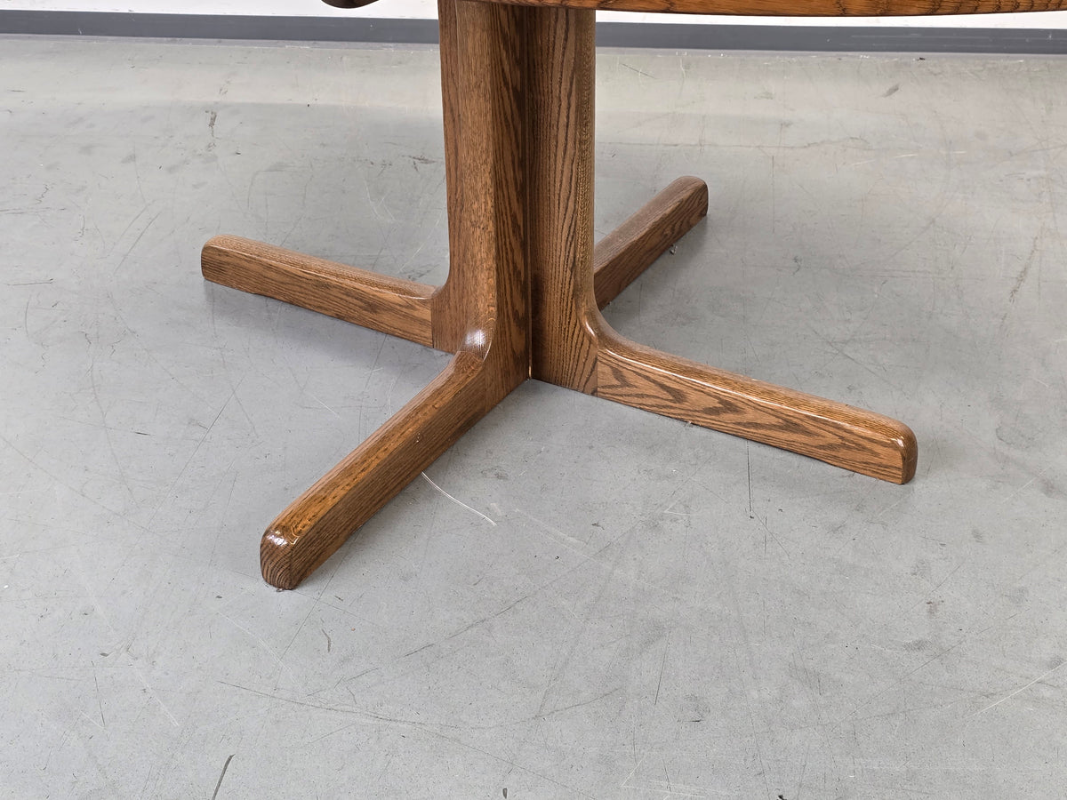 EICHE ESSTISCH Ausziehtisch Mid Century Vintage 70er Säulenfuß Oval