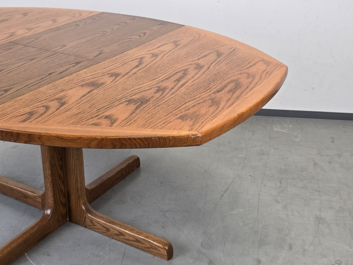 EICHE ESSTISCH Ausziehtisch Mid Century Vintage 70er Säulenfuß Oval
