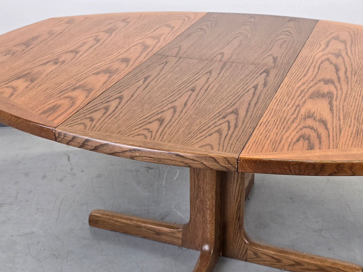 EICHE ESSTISCH Ausziehtisch Mid Century Vintage 70er Säulenfuß Oval