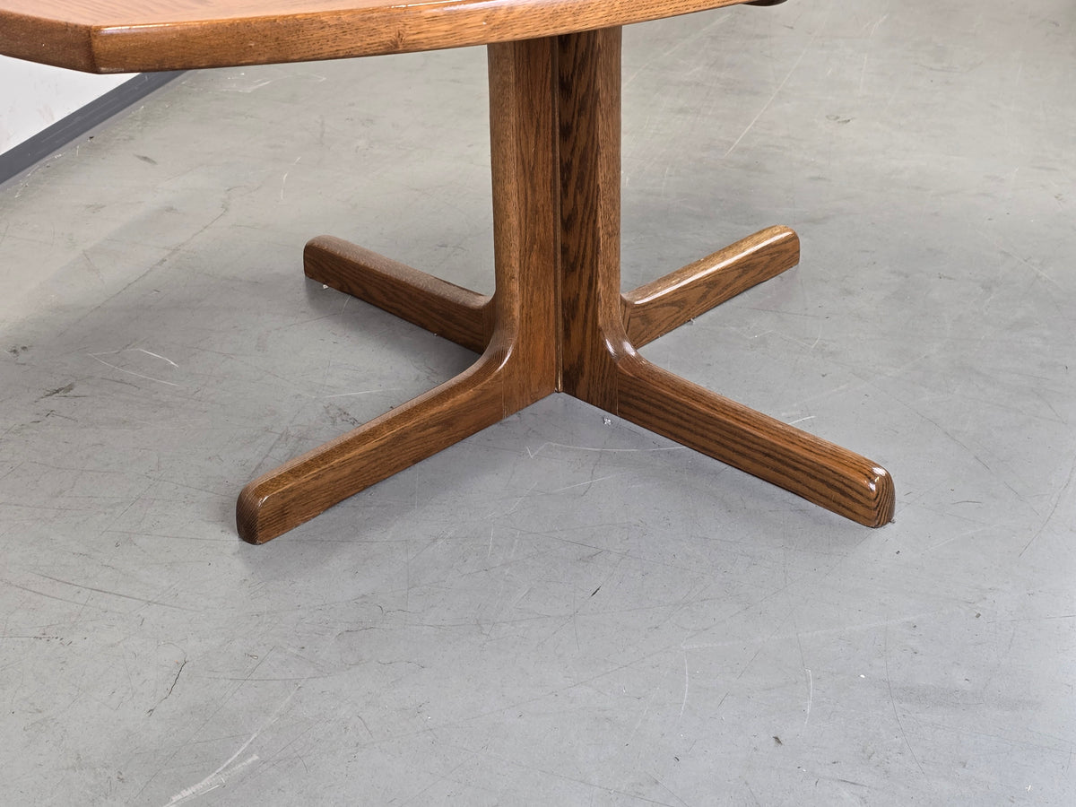 EICHE ESSTISCH Ausziehtisch Mid Century Vintage 70er Säulenfuß Oval