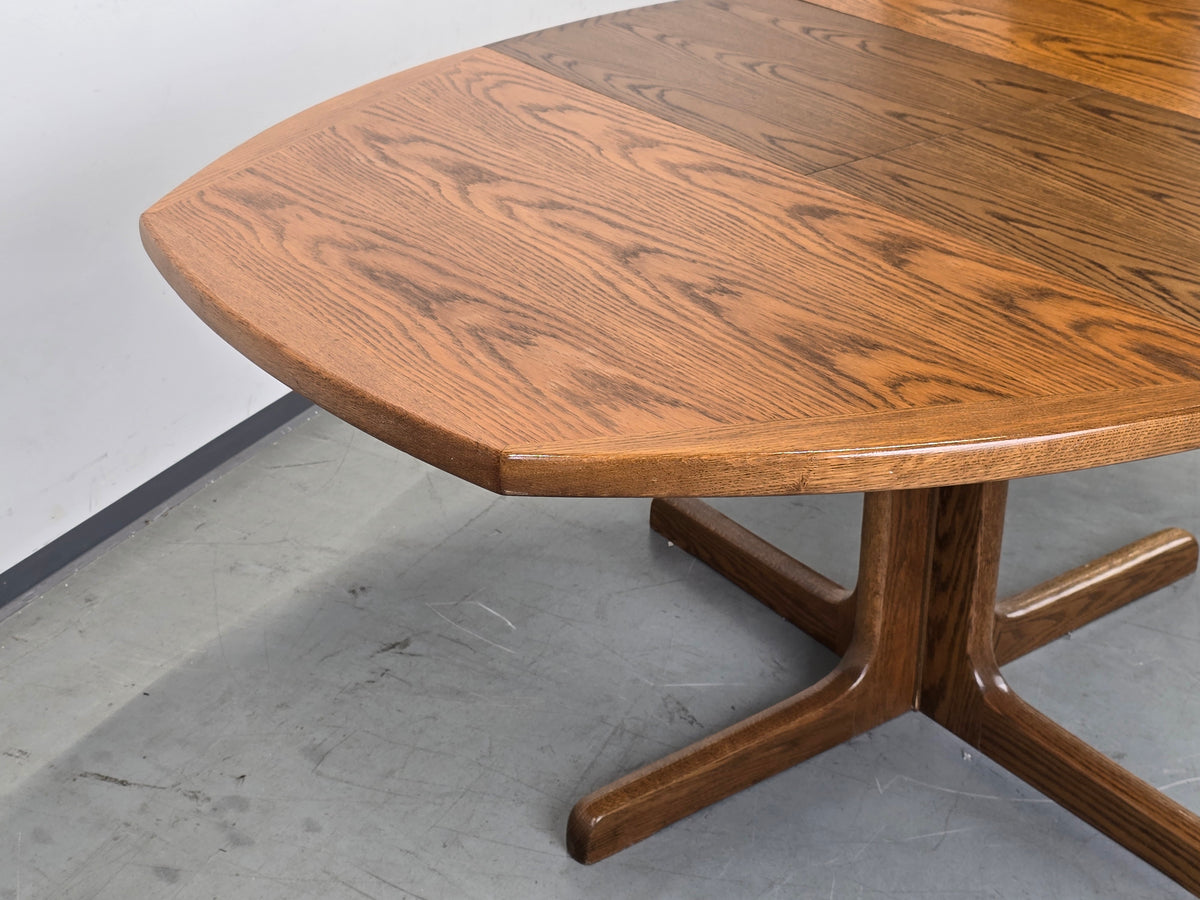 EICHE ESSTISCH Ausziehtisch Mid Century Vintage 70er Säulenfuß Oval