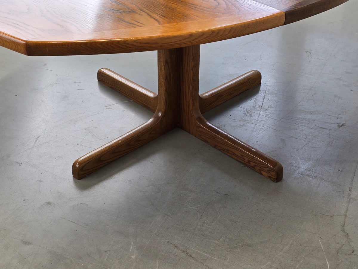 EICHE ESSTISCH Ausziehtisch Mid Century Vintage 70er Säulenfuß Oval