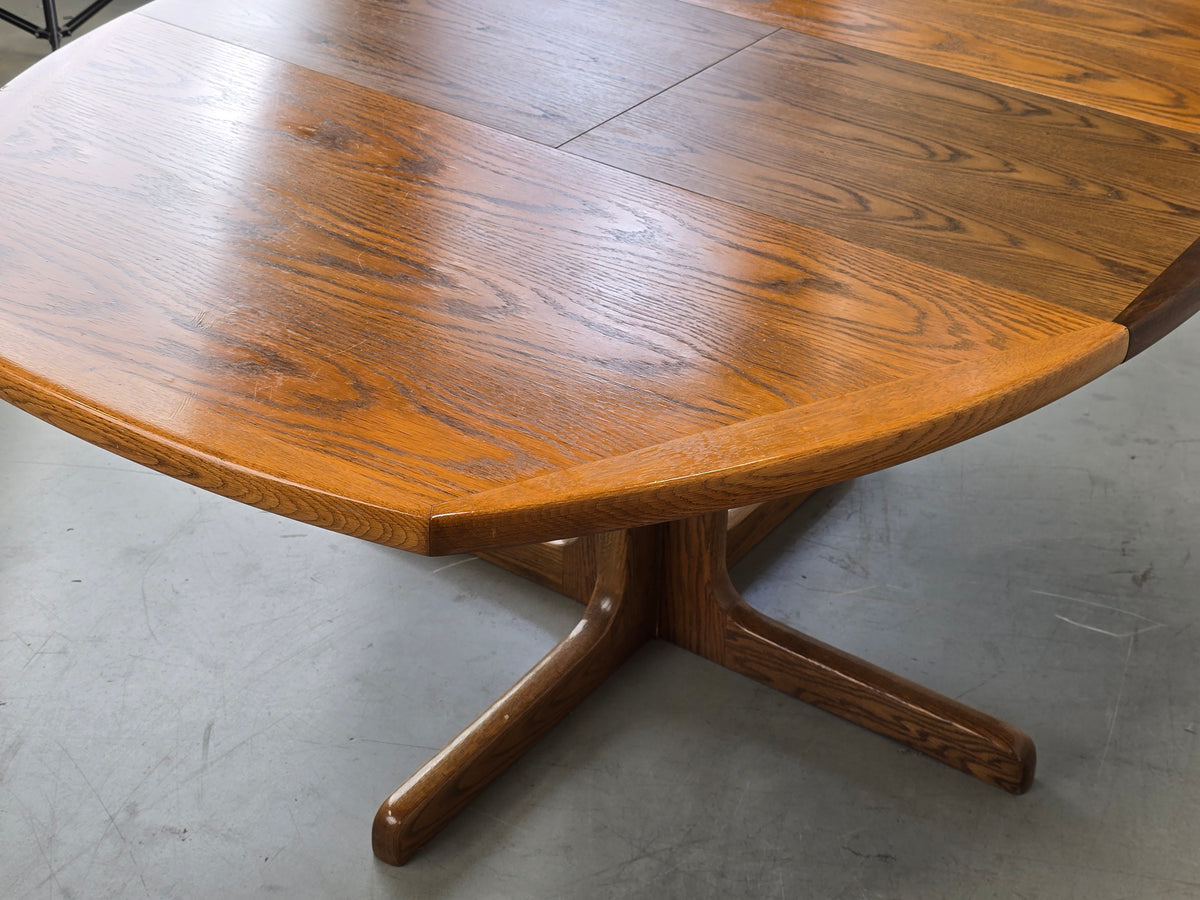 EICHE ESSTISCH Ausziehtisch Mid Century Vintage 70er Säulenfuß Oval