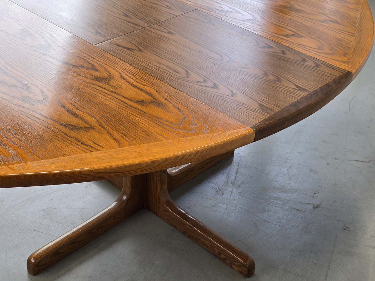 EICHE ESSTISCH Ausziehtisch Mid Century Vintage 70er Säulenfuß Oval