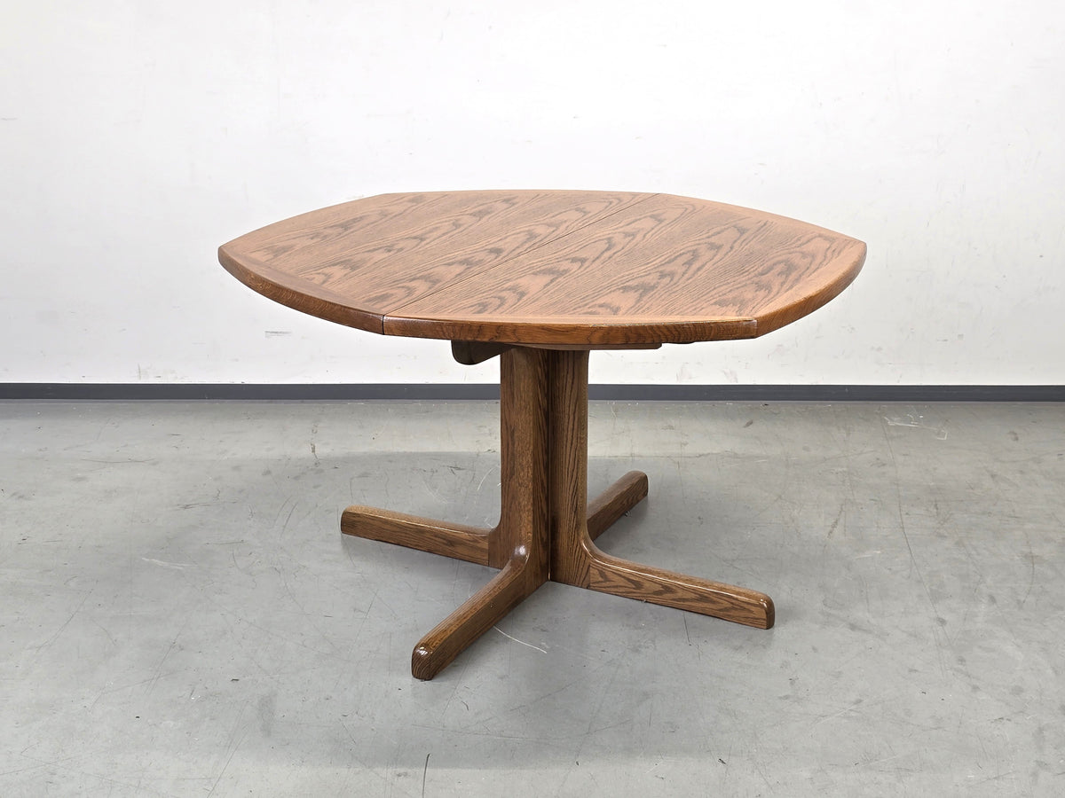 EICHE ESSTISCH Ausziehtisch Mid Century Vintage 70er Säulenfuß Oval