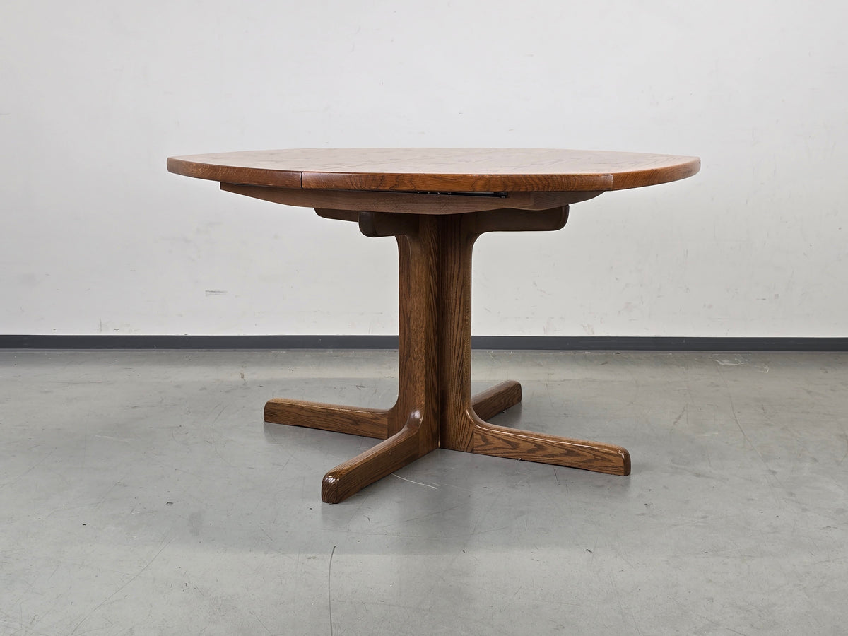 EICHE ESSTISCH Ausziehtisch Mid Century Vintage 70er Säulenfuß Oval