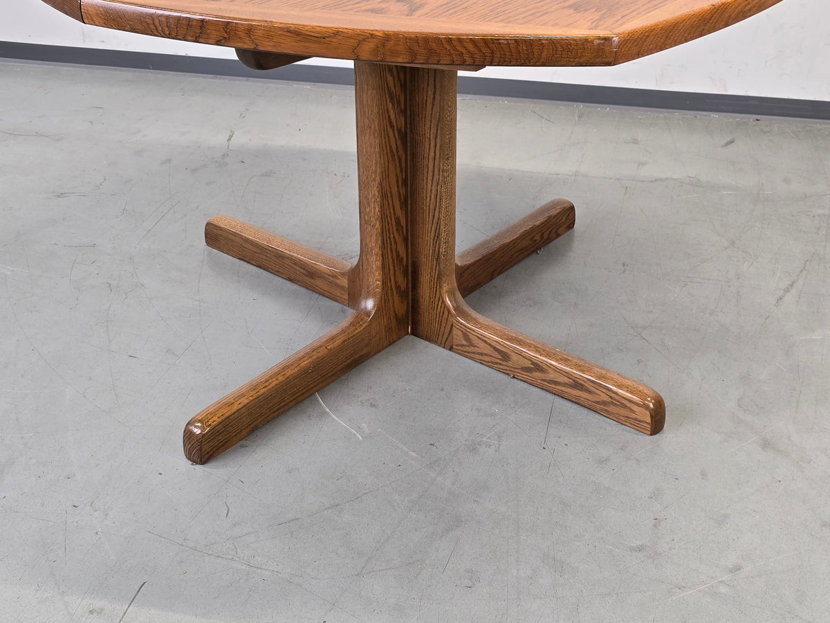 EICHE ESSTISCH Ausziehtisch Mid Century Vintage 70er Säulenfuß Oval