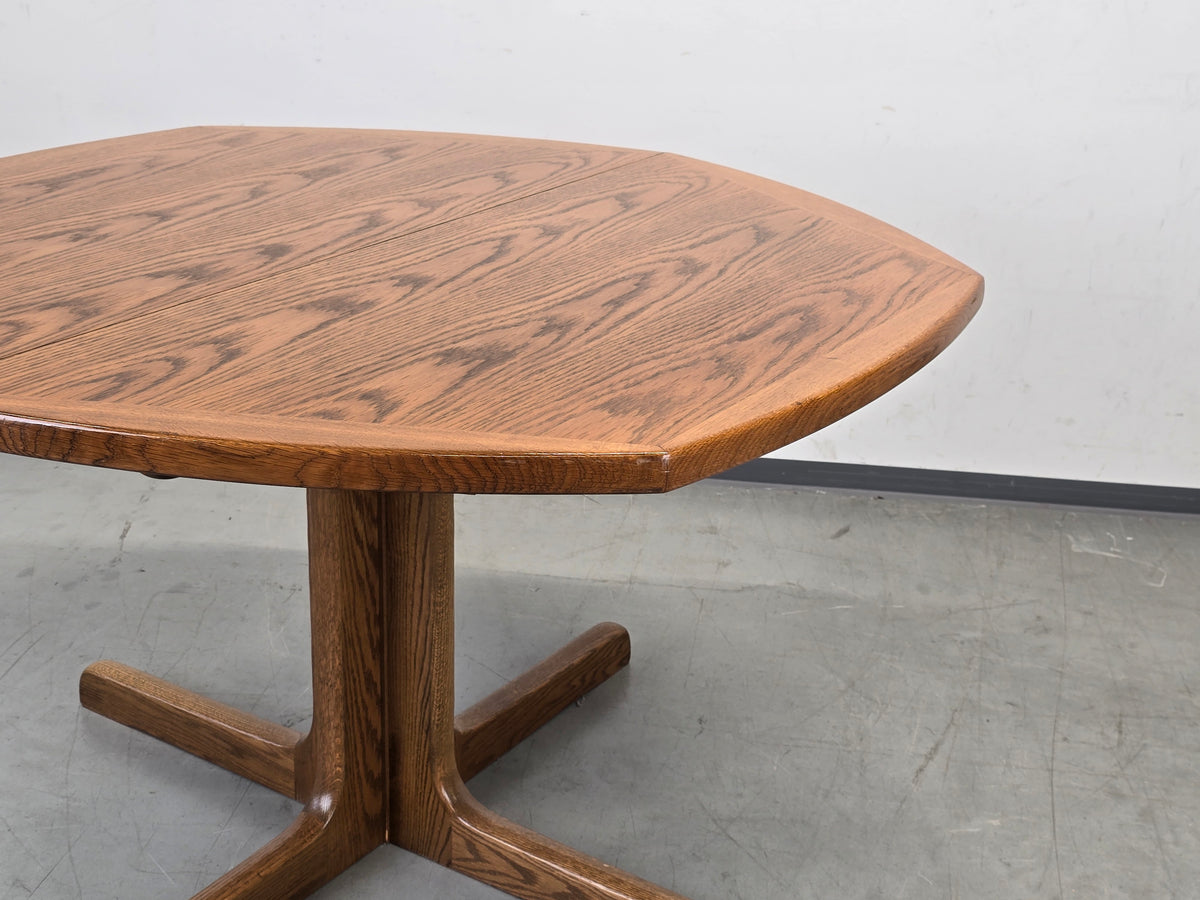 EICHE ESSTISCH Ausziehtisch Mid Century Vintage 70er Säulenfuß Oval