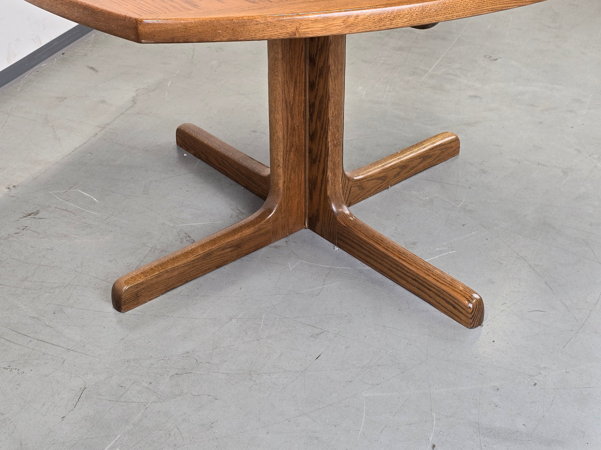 EICHE ESSTISCH Ausziehtisch Mid Century Vintage 70er Säulenfuß Oval