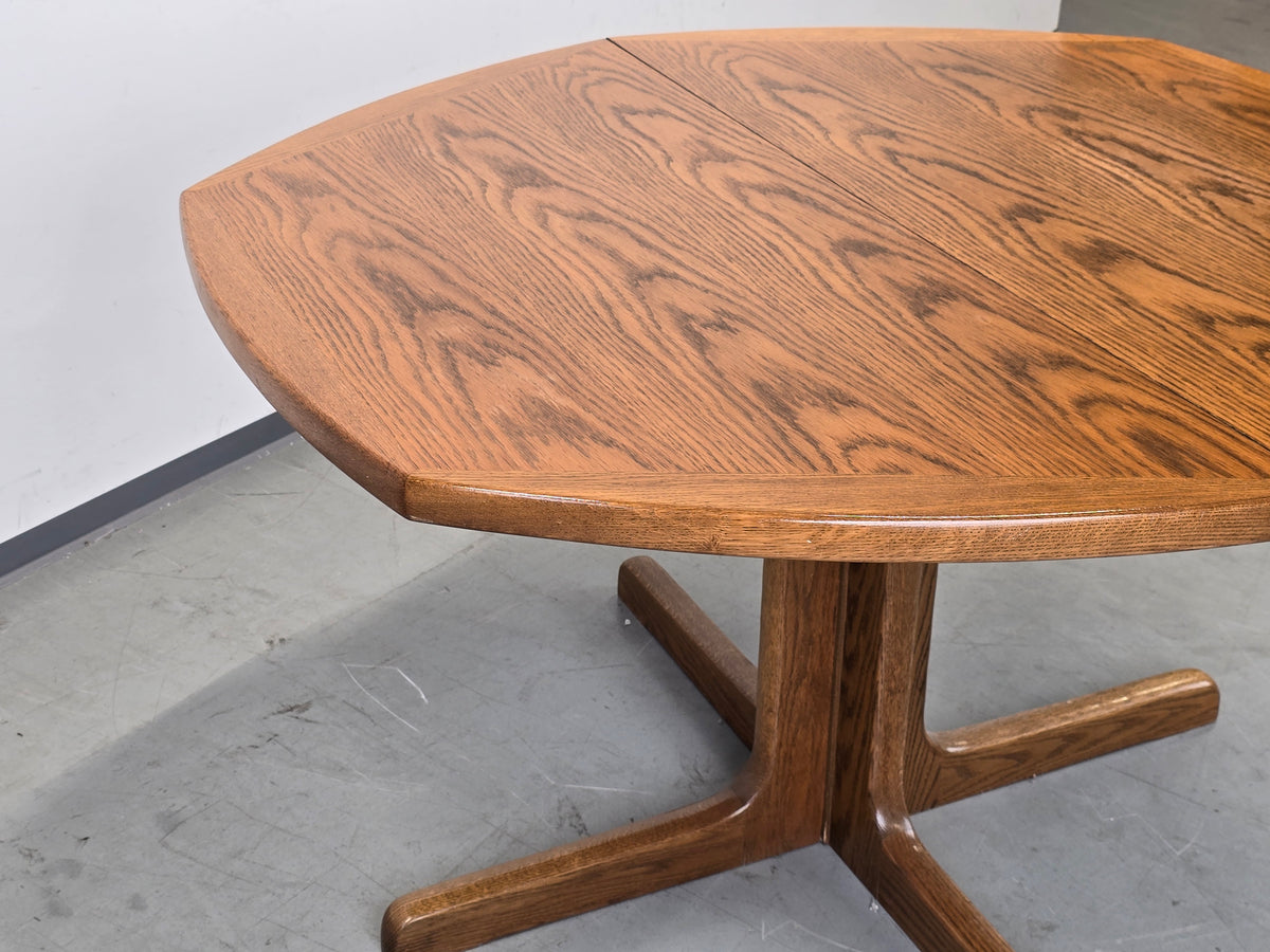 EICHE ESSTISCH Ausziehtisch Mid Century Vintage 70er Säulenfuß Oval