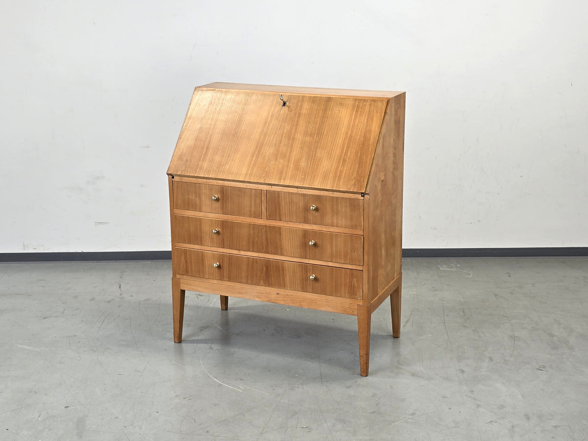 HÄKLI SEKRETÄR Birke Teak Vintage Mid Century Kommode Schreibtisch