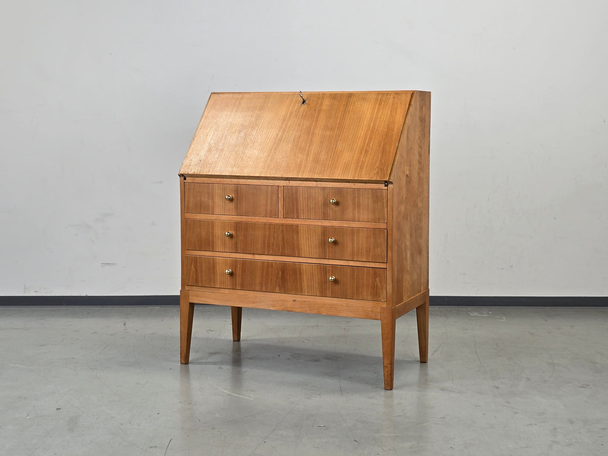 HÄKLI SEKRETÄR Birke Teak Vintage Mid Century Kommode Schreibtisch