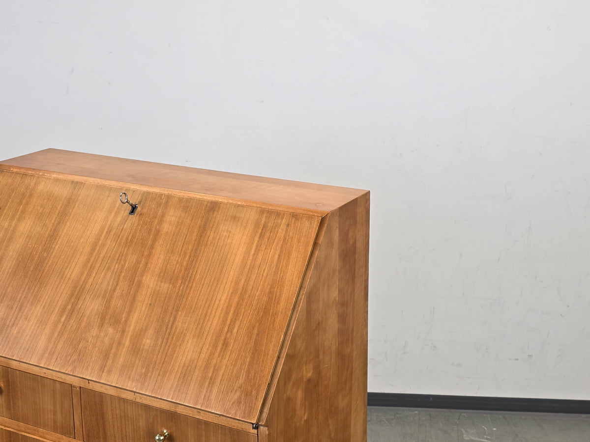 HÄKLI SEKRETÄR Birke Teak Vintage Mid Century Kommode Schreibtisch
