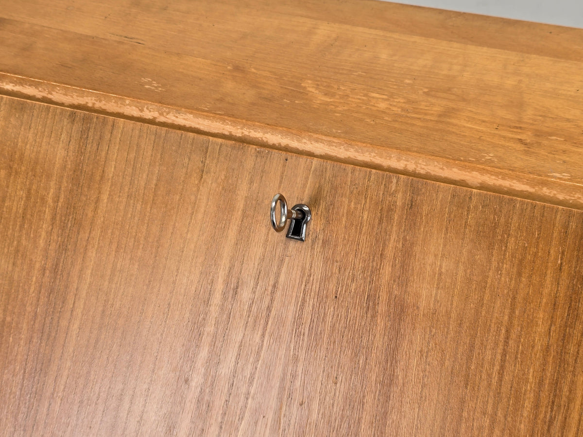 HÄKLI SEKRETÄR Birke Teak Vintage Mid Century Kommode Schreibtisch