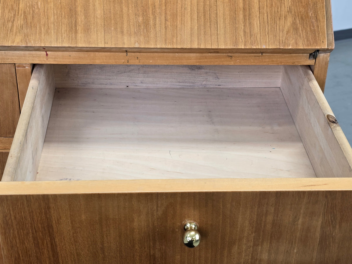 HÄKLI SEKRETÄR Birke Teak Vintage Mid Century Kommode Schreibtisch