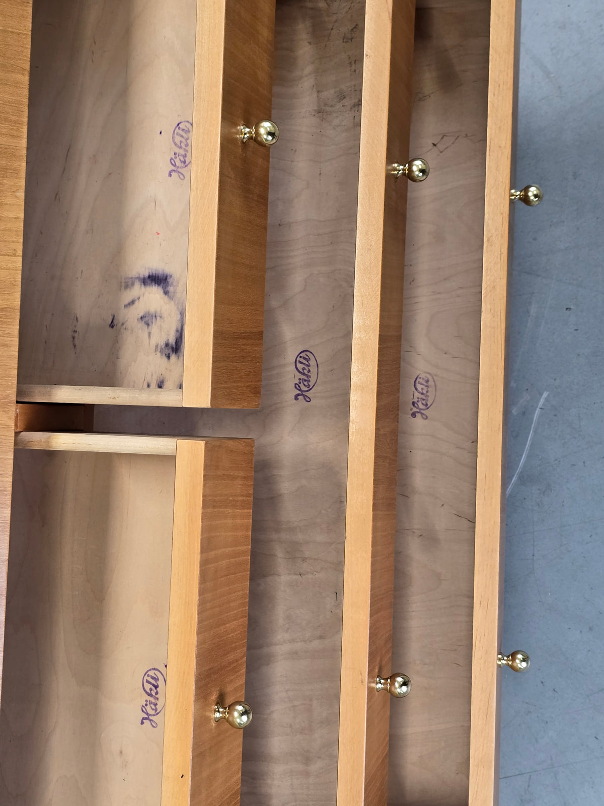 HÄKLI SEKRETÄR Birke Teak Vintage Mid Century Kommode Schreibtisch